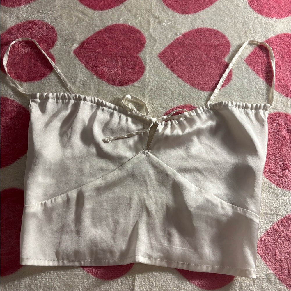 Hollister Tie White Crop Top